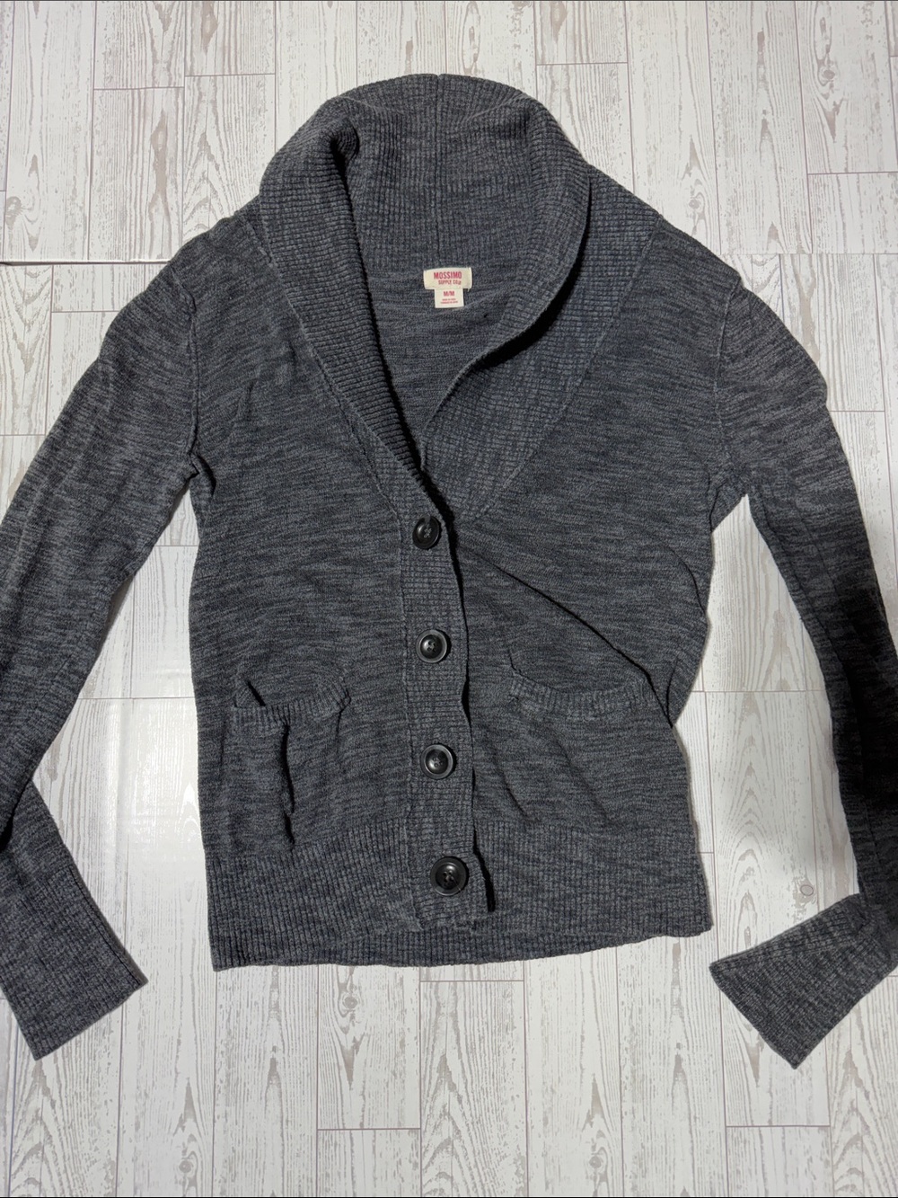 Mossimo Supply Co. Dark Gray Shawl Collar Button Cardigan